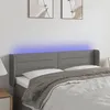 Image de Tête De Lit À Led Gris Foncé 147x16x78/88 Cm Tissu Vidaxl