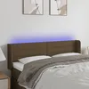 Image de Tête De Lit À Led Marron Foncé 147x16x78/88 Cm Tissu Vidaxl
