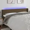 Image de Tête De Lit À Led Marron Foncé 163x16x78/88 Cm Tissu Vidaxl