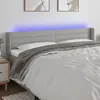 Image de Tête De Lit À Led Gris Clair 183x16x78/88 Cm Tissu Vidaxl