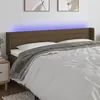 Image de Tête De Lit À Led Marron Foncé 203x16x78/88 Cm Tissu Vidaxl