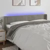 Image de Tête De Lit À Led Gris Clair 163x16x78/88 Cm Velours Vidaxl