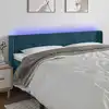 Image de Tête De Lit À Led Bleu Foncé 163x16x78/88 Cm Velours Vidaxl