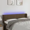 Image de Tête De Lit À Led Marron Foncé 147x16x78/88 Cm Tissu Vidaxl