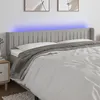 Image de Tête De Lit À Led Gris Clair 163x16x78/88 Cm Tissu Vidaxl