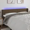Image de Tête De Lit À Led Marron Foncé 203x16x78/88 Cm Tissu Vidaxl