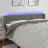 Image de Tête De Lit À Led Gris Clair 163x16x78/88 Cm Velours Vidaxl