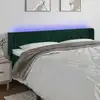 Image de Tête De Lit À Led Vert Foncé 163x16x78/88 Cm Velours Vidaxl