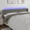 Image de Tête De Lit À Led Gris Clair 203x16x78/88 Cm Velours Vidaxl
