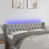 Image de vidaXL Tête de Lit à LED Meuble de Chambre à Coucher Accessoire de Lit Double Tête de Cadre de Lit Intérieur Gris Clair 3123570