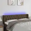 Image de Tête De Lit À Led Marron Foncé 147x16x78/88 Cm Tissu Vidaxl