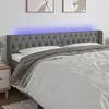 Image de Tête De Lit À Led Gris Foncé 183x16x78/88 Cm Tissu Vidaxl