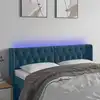 Image de Tête De Lit À Led Bleu Foncé 147x16x78/88 Cm Velours Vidaxl