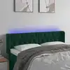 Image de Tête De Lit À Led Vert Foncé 163x16x78/88 Cm Velours Vidaxl