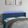 Image de Tête De Lit À Led Bleu Foncé 163x16x78/88 Cm Velours Vidaxl