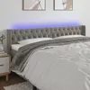 Image de Tête De Lit À Led Gris Clair 203x16x78/88 Cm Velours Vidaxl