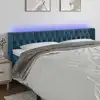 Image de Tête De Lit À Led Bleu Foncé 203x16x78/88 Cm Velours Vidaxl