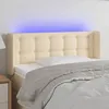 Image de vidaXL Tête de Lit à LED Meuble de Chambre à Coucher Accessoire de Lit Simple Tête de Cadre de Lit Intérieur Crème 3123665