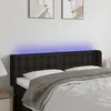 Image de Tête De Lit À Led Noir 147x16x78/88 Cm Tissu Vidaxl