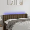 Image de Tête De Lit À Led Marron Foncé 147x16x78/88 Cm Tissu Vidaxl