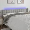 Image de Tête De Lit À Led Gris Clair 163x16x78/88 Cm Tissu Vidaxl