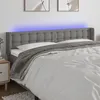Image de Tête De Lit À Led Gris Foncé 163x16x78/88 Cm Tissu Vidaxl