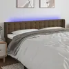 Image de Tête De Lit À Led Marron Foncé 163x16x78/88 Cm Tissu Vidaxl