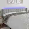 Image de Tête De Lit À Led Gris Clair 183x16x78/88 Cm Tissu Vidaxl