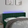 Image de Tête De Lit À Led Vert Foncé 147x16x78/88 Cm Velours Vidaxl