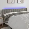 Image de Tête De Lit À Led Gris Clair 163x16x78/88 Cm Velours Vidaxl