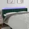Image de Tête De Lit À Led Vert Foncé 203x16x78/88 Cm Velours Vidaxl