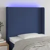 Image de Tête De Lit À Led Bleu 103x16x118/128 Cm Tissu Vidaxl