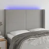 Image de Tête De Lit À Led Gris Clair 147x16x118/128 Cm Tissu Vidaxl