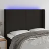 Image de Tête De Lit À Led Noir 147x16x118/128 Cm Tissu Vidaxl