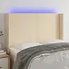 Image de Tête De Lit À Led Crème 147x16x118/128 Cm Tissu Vidaxl