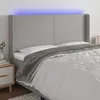Image de Tête De Lit À Led Gris Clair 163x16x118/128 Cm Tissu Vidaxl