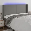 Image de Tête De Lit À Led Gris Foncé 163x16x118/128 Cm Tissu Vidaxl