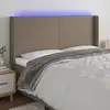 Image de Tête De Lit À Led Taupe 163x16x118/128 Cm Tissu Vidaxl