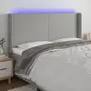 Image de Tête De Lit À Led Gris Clair 183x16x118/128 Cm Tissu Vidaxl