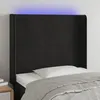 Image de Tête De Lit À Led Noir 83x16x118/128 Cm Velours Vidaxl