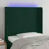 Image de Tête De Lit À Led Vert Foncé 83x16x118/128 Cm Velours Vidaxl