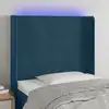 Image de Tête De Lit À Led Bleu Foncé 103x16x118/128 Cm Velours Vidaxl