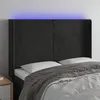 Image de Tête De Lit À Led Noir 147x16x118/128 Cm Velours Vidaxl
