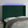 Image de Tête De Lit À Led Vert Foncé 147x16x118/128 Cm Velours Vidaxl