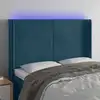 Image de Tête De Lit À Led Bleu Foncé 147x16x118/128 Cm Velours Vidaxl