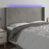 Image de Tête De Lit À Led Gris Clair 163x16x118/128 Cm Velours Vidaxl