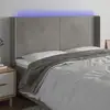 Image de Tête De Lit À Led Gris Clair 183x16x118/128 Cm Velours Vidaxl