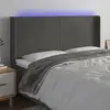 Image de Tête De Lit À Led Gris Foncé 183x16x118/128 Cm Velours Vidaxl