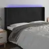 Image de Tête De Lit À Led Noir 183x16x118/128 Cm Velours Vidaxl