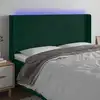 Image de Tête De Lit À Led Vert Foncé 183x16x118/128 Cm Velours Vidaxl